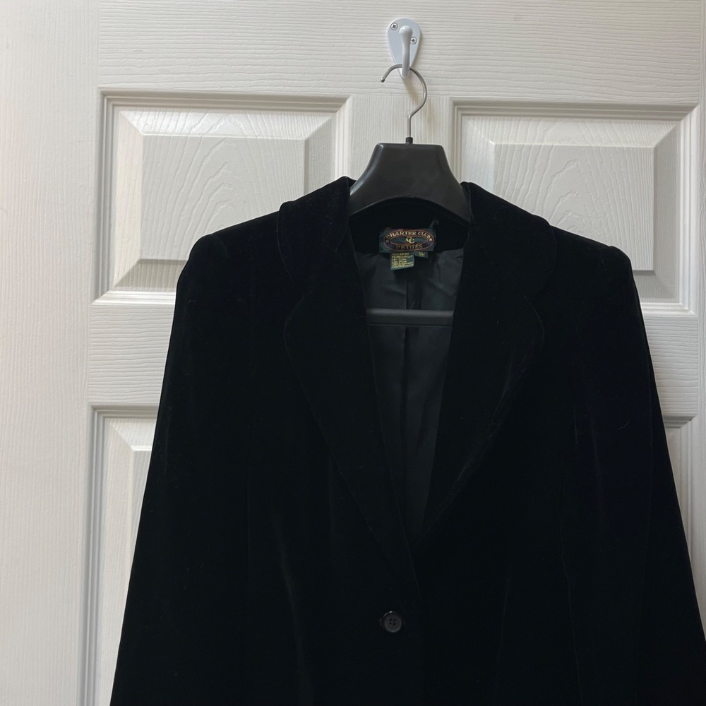 Vintage‎ Charter Club Women's 10P Velvet Winter Elegance Lined Blazer Jacket